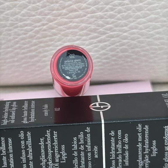 NIB Giorgio Armani Prisma Glass Lip Gloss/02 Candy Halo - Pink/ 1ml Travel Size - Picture 3 of 5